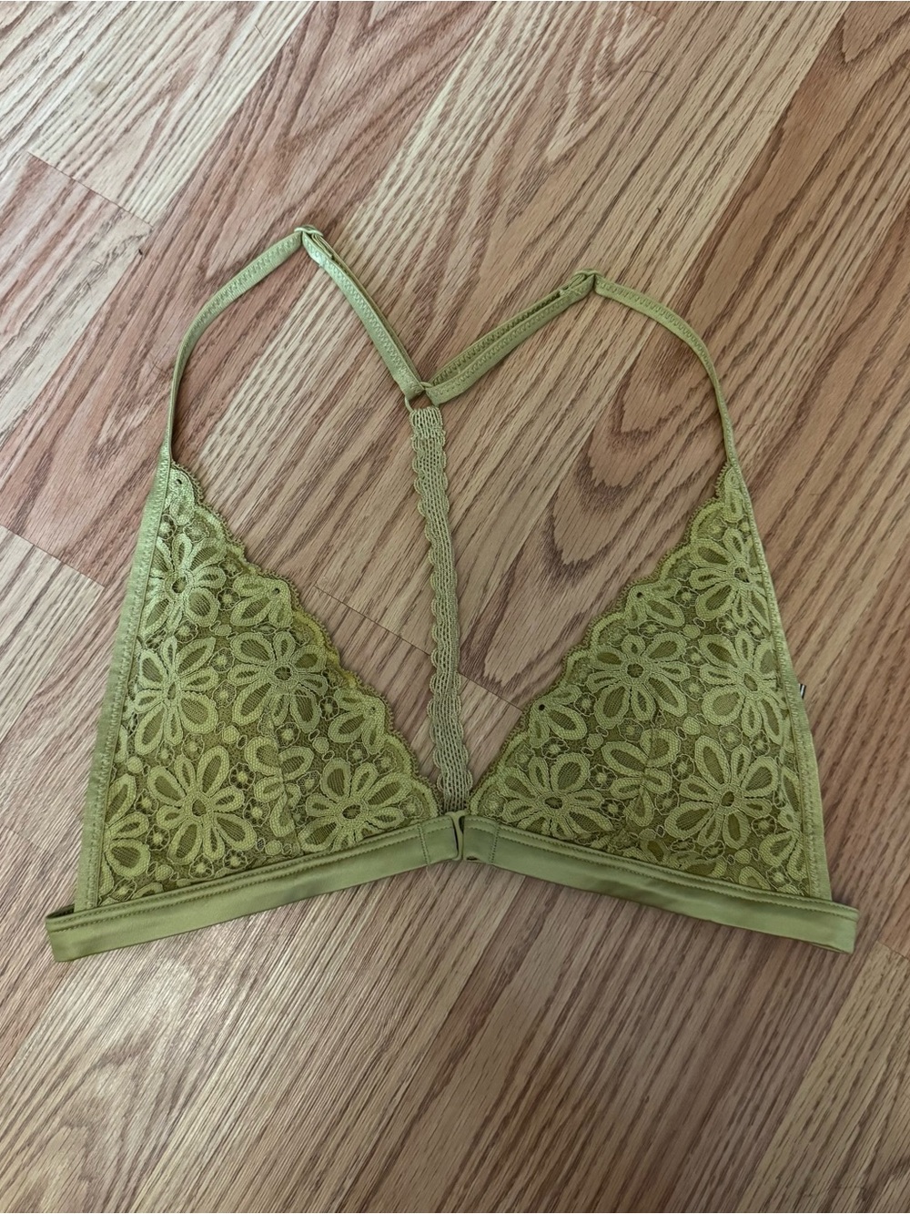Victoria's Secret Olive Green Floral Lace Triangle Bralette